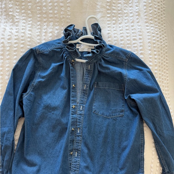Classic Blue Button Down Denim Shirt - Picture 5 of 8